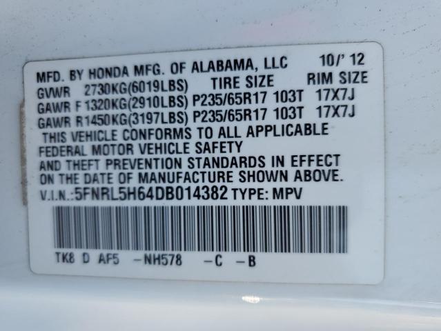 Photo 14 from auction – 2013 HONDA ODYSSEY EX with VIN 5FNRL5H64DB014382