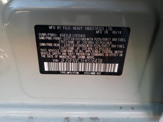 Photo 14 from auction – 2014 SUBARU XV CROSSTR with VIN JF2GPAVC1EH316438