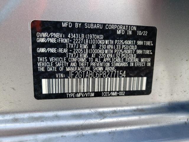Photo 14 from auction – 2023 SUBARU CROSSTREK with VIN JF2GTABC6P8277154