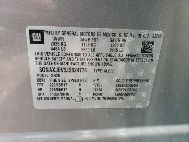 Photo 14 from auction – 2018 CHEVROLET EQUINOX LT with VIN 3GNAXJEV3JS624774