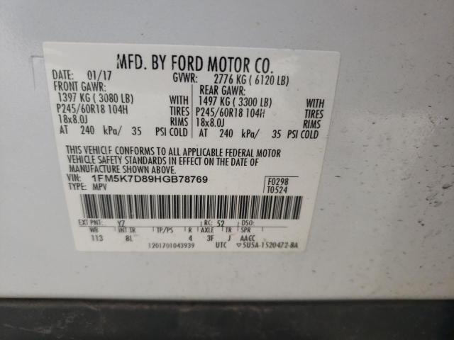 Photo 14 from auction – 2017 FORD EXPLORER X with VIN 1FM5K7D89HGB78769