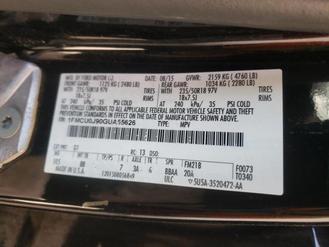 Photo 14 from auction – 2016 FORD ESCAPE TIT with VIN 1FMCU0J90GUA55626