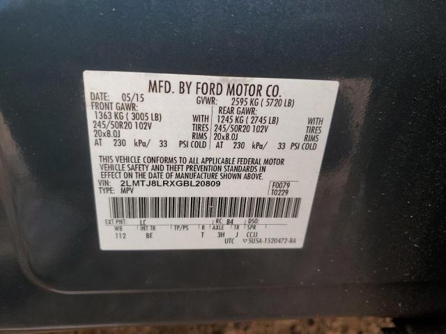 Photo 14 from auction – 2016 LINCOLN MKX RESERV with VIN 2LMTJ8LRXGBL20809