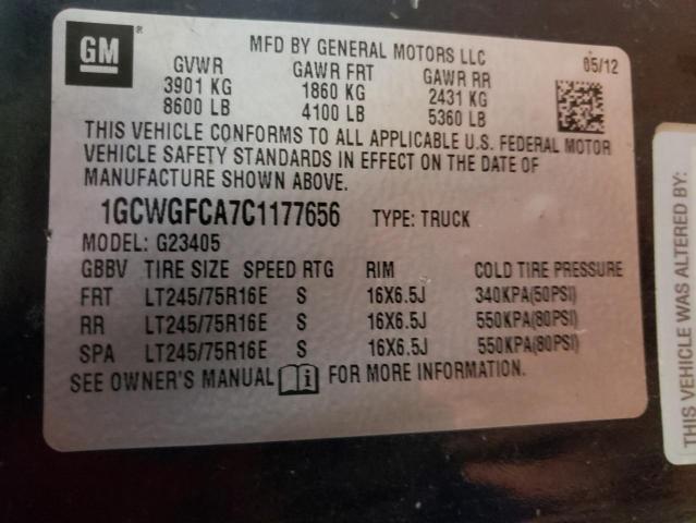 Photo 14 from auction – 2012 CHEVROLET EXPRESS G2 with VIN 1GCWGFCA7C1177656