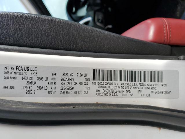 Photo 14 from auction – 2015 DODGE DURANGO R/ with VIN 1C4SDHCT8FC842707