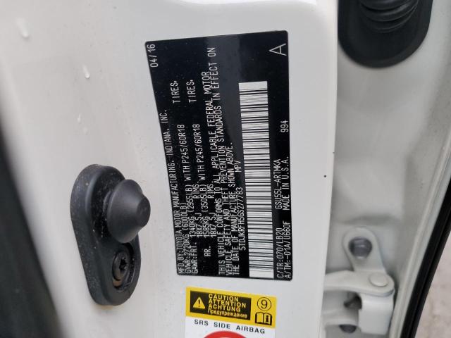 Photo 14 from auction – 2016 TOYOTA HIGHLANDER with VIN 5TDJKRFH5GS277783