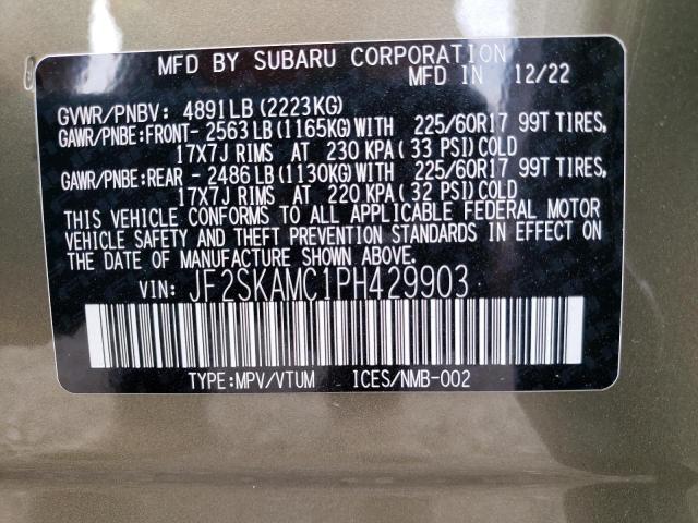 Photo 14 from auction – 2023 SUBARU FORESTER W with VIN JF2SKAMC1PH429903