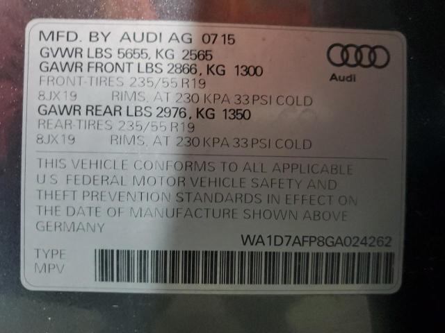 Photo 14 from auction – 2016 AUDI Q5 PREMIUM with VIN WA1D7AFP8GA024262