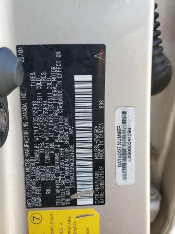 Photo 14 from auction – 2004 LEXUS RX 330 with VIN 2T2HA31U94C024095