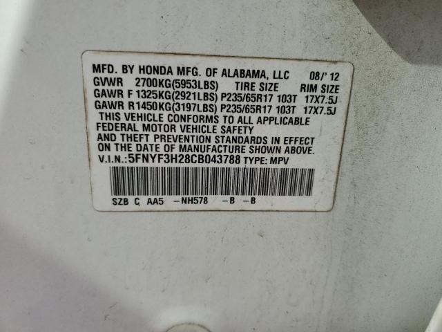 Фото 14 с аукциона – 2012 HONDA PILOT LX с VIN 5FNYF3H28CB043788