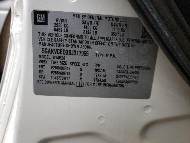 Photo 14 from auction – 2011 BUICK ENCLAVE CX with VIN 5GAKVCED3BJ317955