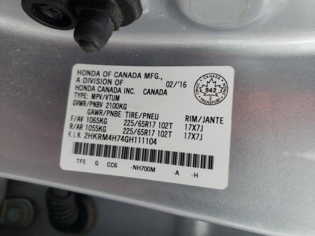 Photo 14 from auction – 2016 HONDA CR-V EXL with VIN 2HKRM4H74GH111104