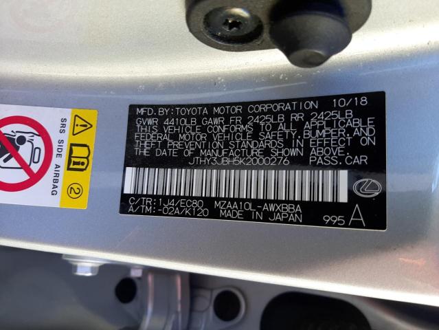 Photo 14 from auction – 2019 LEXUS UX 200 with VIN JTHY3JBH5K2000276