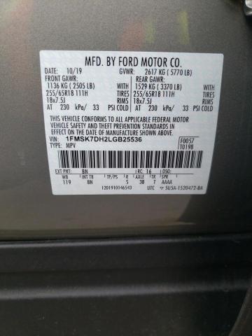 Photo 14 from auction – 2020 FORD EXPLORER X with VIN 1FMSK7DH2LGB25536