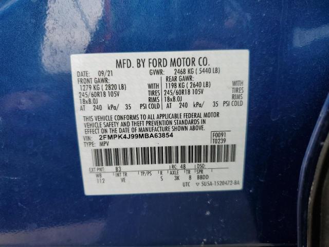Photo 14 from auction – 2021 FORD EDGE SEL with VIN 2FMPK4J99MBA63854