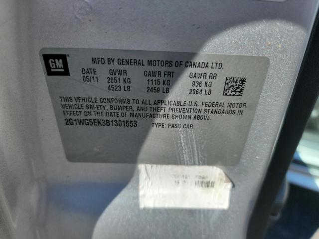Photo 10 from auction – 2011 CHEVROLET IMPALA LT with VIN 2G1WG5EK3B1301553