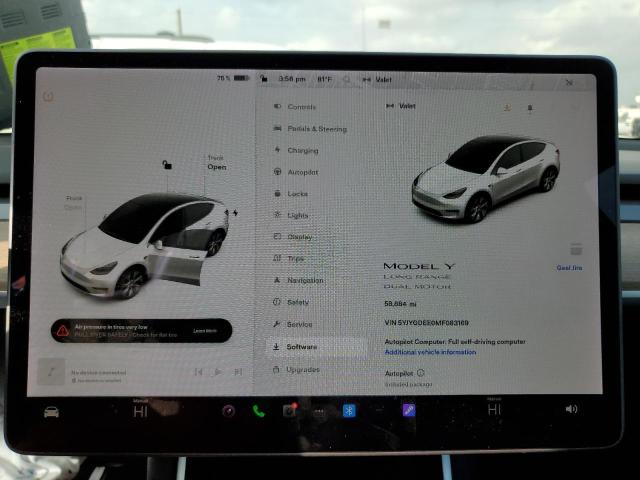 Photo 9 from auction – 2021 TESLA MODEL Y with VIN 5YJYGDEE0MF083169
