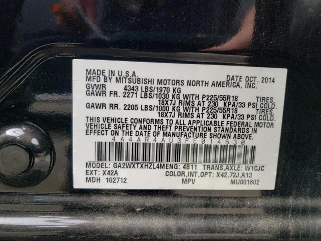 Photo 14 from auction – 2015 MITSUBISHI OUTLANDER with VIN 4A4AR4AU3FE014630