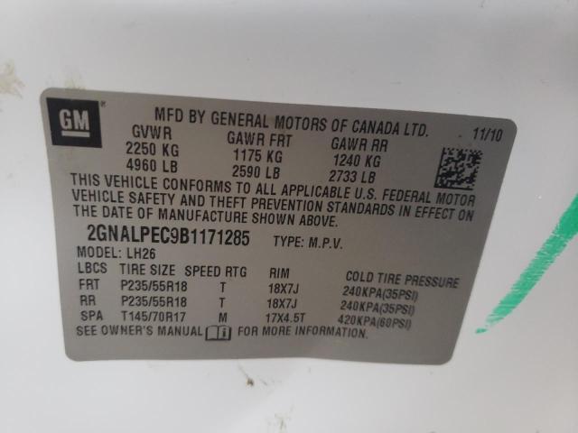 Photo 14 from auction – 2011 CHEVROLET EQUINOX LT with VIN 2GNALPEC9B1171285