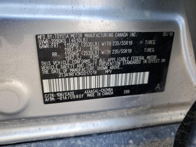 Photo 14 from auction – 2019 TOYOTA RAV4 XLE P with VIN 2T3A1RFV2KC017018