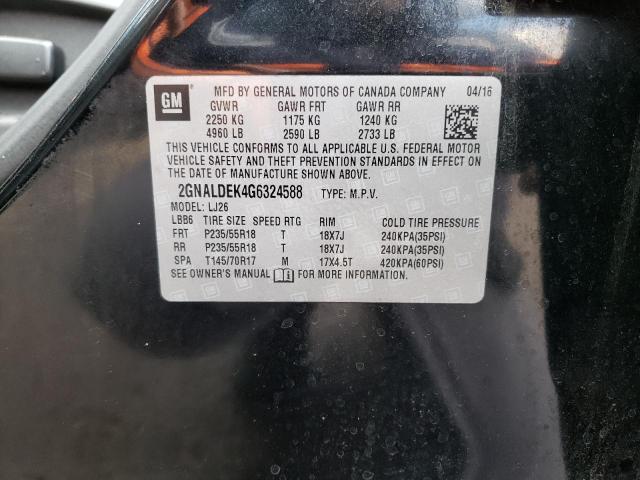 Photo 14 from auction – 2016 CHEVROLET EQUINOX LT with VIN 2GNALDEK4G6324588