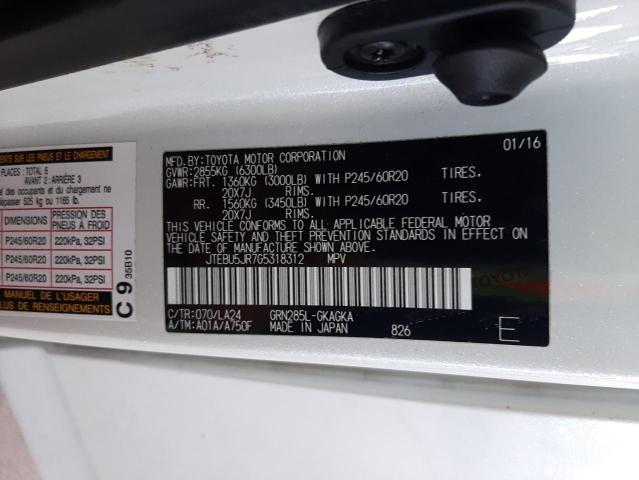 Photo 14 from auction – 2016 TOYOTA 4RUNNER SR with VIN JTEBU5JR7G5318312