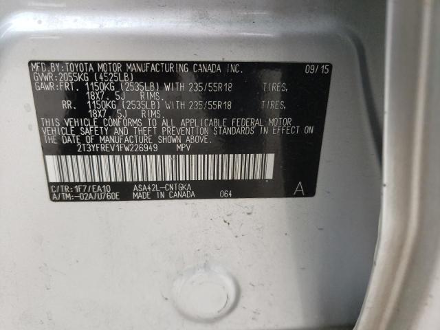 Photo 14 from auction – 2015 TOYOTA RAV4 LIMIT with VIN 2T3YFREV1FW226949