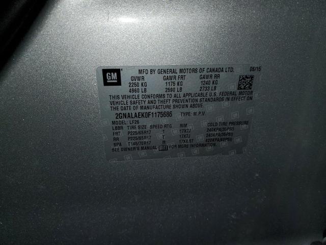 Photo 14 from auction – 2015 CHEVROLET EQUINOX LS with VIN 2GNALAEK0F1175686