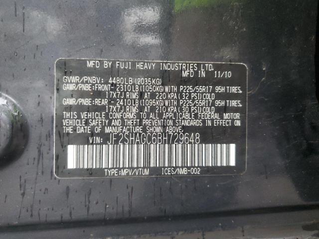 Photo 14 from auction – 2011 SUBARU FORESTER T with VIN JF2SHAGC6BH729648