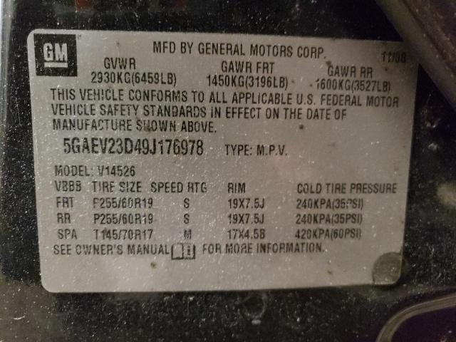 Photo 14 from auction – 2009 BUICK ENCLAVE CX with VIN 5GAEV23D49J176978