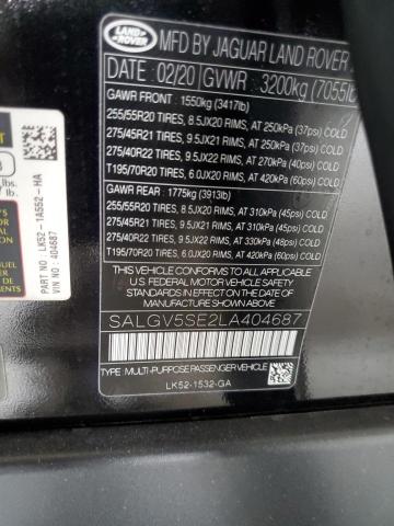 Photo 14 from auction – 2020 LAND ROVER RANGE ROVE with VIN SALGV5SE2LA404687