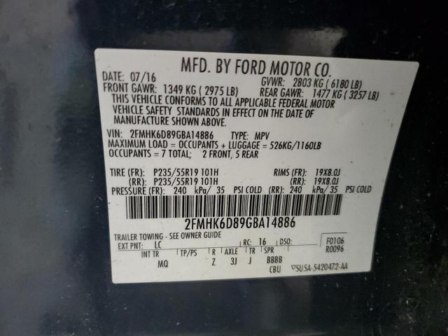 Photo 14 from auction – 2016 FORD FLEX LIMIT with VIN 2FMHK6D89GBA14886