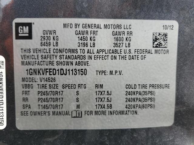Photo 14 from auction – 2013 CHEVROLET TRAVERSE L with VIN 1GNKVFED1DJ113150