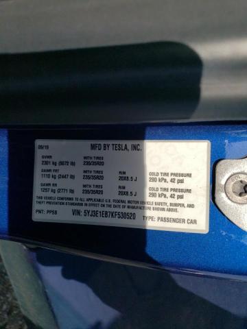 Photo 14 from auction – 2019 TESLA MODEL 3 with VIN 5YJ3E1EB7KF530520