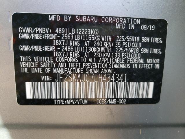 Photo 14 from auction – 2020 SUBARU FORESTER L with VIN JF2SKAUC7LH434341