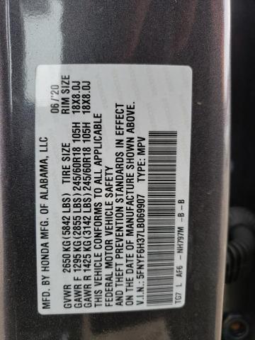 Photo 14 from auction – 2020 HONDA PILOT EX with VIN 5FNYF6H37LB069907