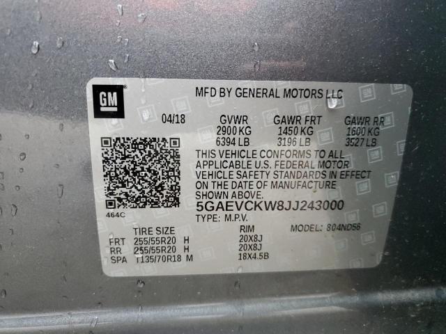 Photo 14 from auction – 2018 BUICK ENCLAVE AV with VIN 5GAEVCKW8JJ243000