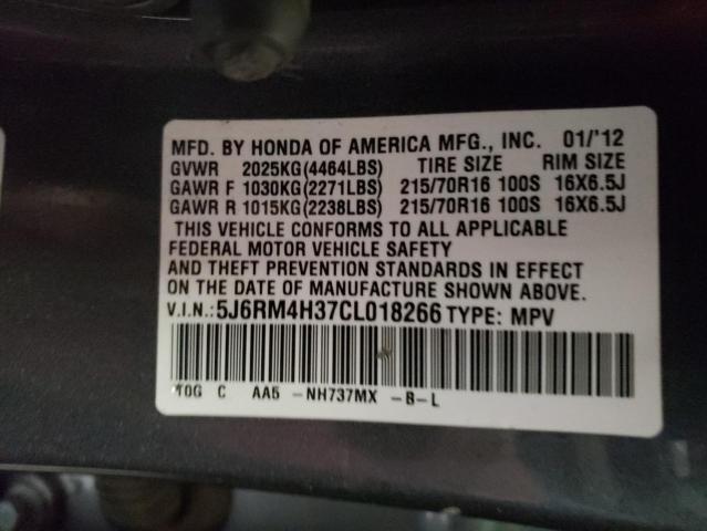 Photo 14 from auction – 2012 HONDA CR-V LX with VIN 5J6RM4H37CL018266