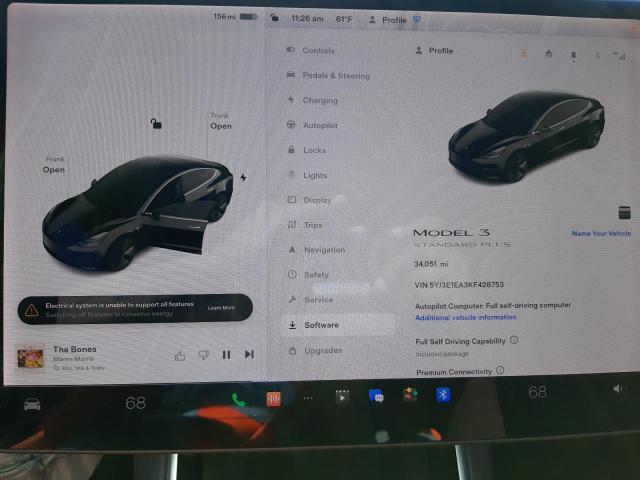 Photo 9 from auction – 2019 TESLA MODEL 3 with VIN 5YJ3E1EA3KF428753