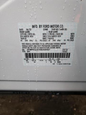 Photo 14 from auction – 2022 FORD EDGE SEL with VIN 2FMPK4J91NBA69567