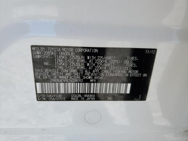 Photo 14 from auction – 2012 TOYOTA RAV4 with VIN JTMZK4DV9C5028093