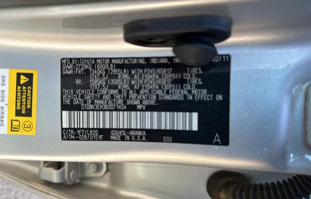 Photo 10 from auction – 2011 TOYOTA HIGHLANDER with VIN 5TDBK3EH3BS071454