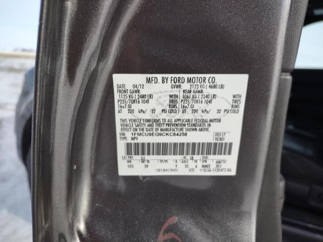 Photo 10 from auction – 2012 FORD ESCAPE LIM with VIN 1FMCU9EG9CKC84258