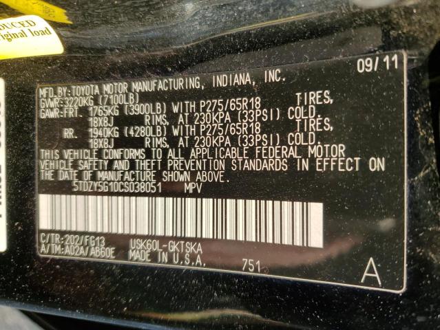 Photo 14 from auction – 2012 TOYOTA SEQUOIA SR with VIN 5TDZY5G10CS038051