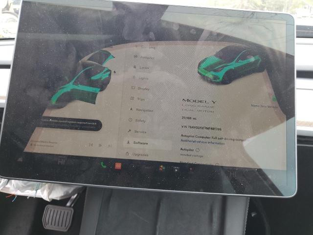 Photo 9 from auction – 2022 TESLA MODEL Y with VIN 7SAYGDEE7NF481788