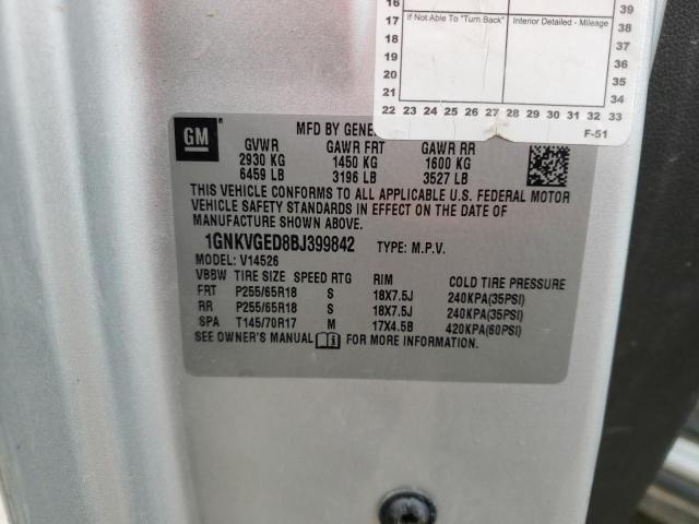 Photo 14 from auction – 2011 CHEVROLET TRAVERSE L with VIN 1GNKVGED8BJ399842