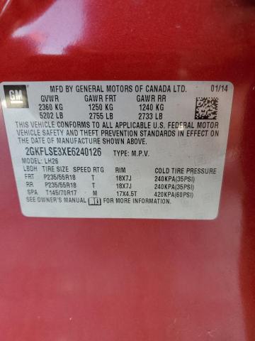 Photo 14 from auction – 2014 GMC TERRAIN SL with VIN 2GKFLSE3XE6240126