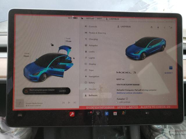 Photo 9 from auction – 2022 TESLA MODEL 3 with VIN 5YJ3E1EA1NF368668