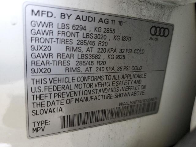 Photo 14 from auction – 2017 AUDI Q7 PREMIUM with VIN WA1LHAF74HD038071