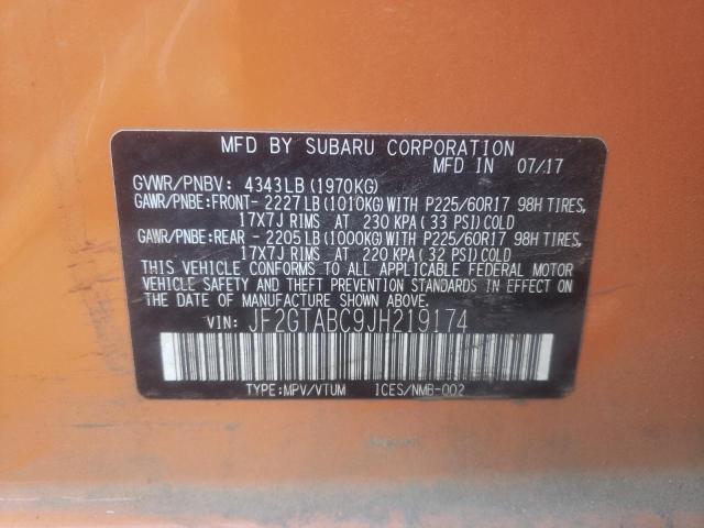 Photo 14 from auction – 2018 SUBARU CROSSTREK with VIN JF2GTABC9JH219174
